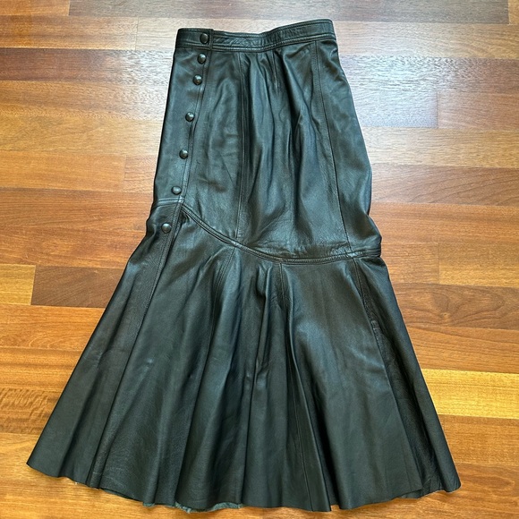 Dresses & Skirts - Vintage Leather Skirt - Made in Turkey